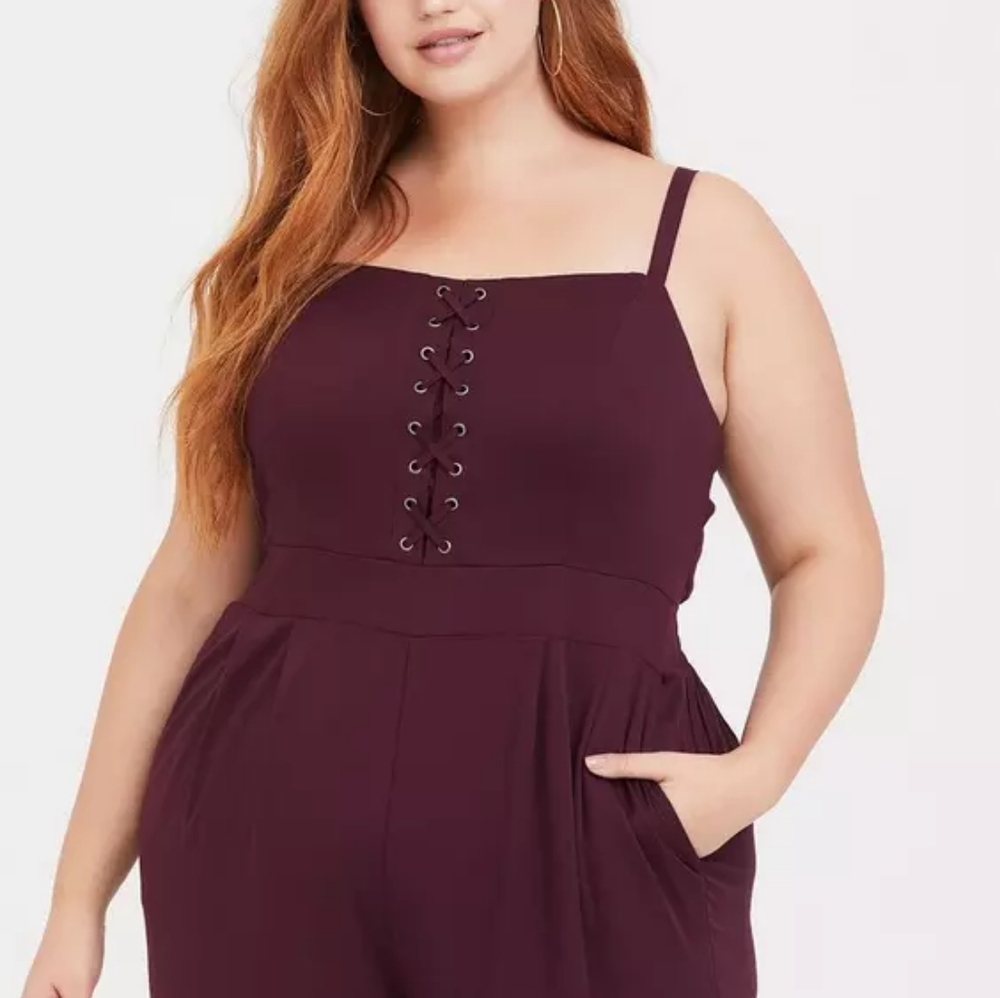 Torrid Lace Up Culotte Jumpsuit In 4 (26) - Picture 2 of 11